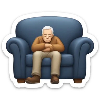 Old man sleeping in an armchair sticker