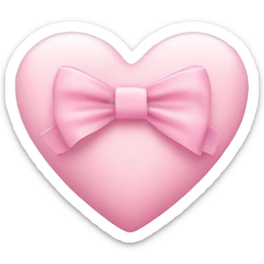 Pastel pink heart with a bow sticker