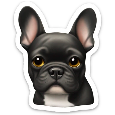 Black-and-tan French bulldog sitting on gold coins sticker