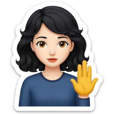 Chica pelo medio ondulado negro  sticker