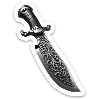 Gothic chrome knife sticker