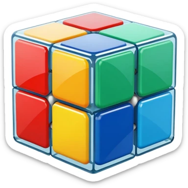 Transparent glass Rubix cube sticker