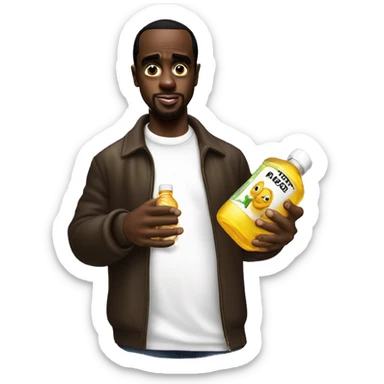 P Diddy with baby oil in his hands sticker