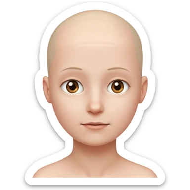 the profiile of a face with no hair, looking completely to one side sticker
