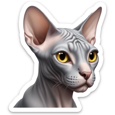 canadian gray sphynx cat sticker