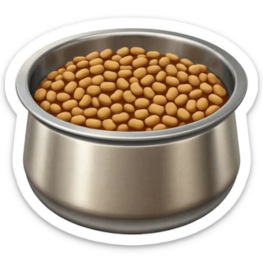 pet food in stainless bowl sticker