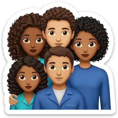  middle Eastern man with short brown hairwith two black african women both are African one is medium tone light tone skin black and one is medium tone black with african hair styles sticker