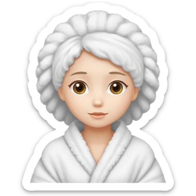 Girl wearing a hair towel sticker