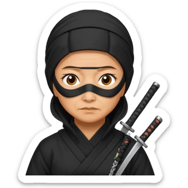filipino grandmother ninja working in GenAI sticker