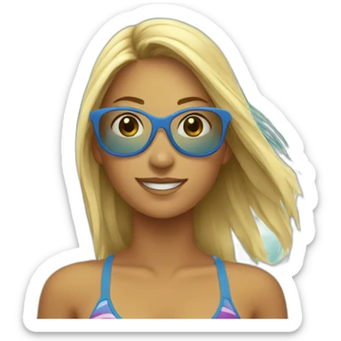 Surfer girl sticker