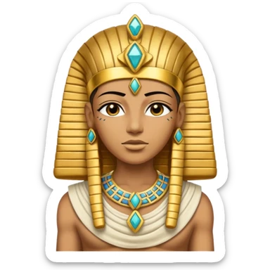 Mummy Pharaoh: Bandaged body with golden headdress and jeweled amulet.
 sticker