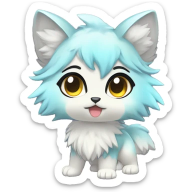  High quality Cute Cool Kawaii edgy Pretty Chibi Fur-Sona Shiny Colorful Sparkly Fakemon Full Body sticker