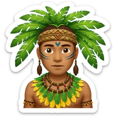 a tribal man with jungle sticker