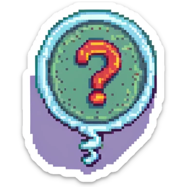 pixel art style question bubble, simple, 8-bit, with a question mark inside sticker