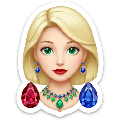 gem lover woman with gem accessories excessive amount sticker