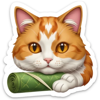 Cat rolling a joint sticker