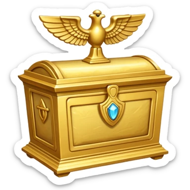 Ark of the Covenant, ancient artifact, golden, mysterious aura sticker
