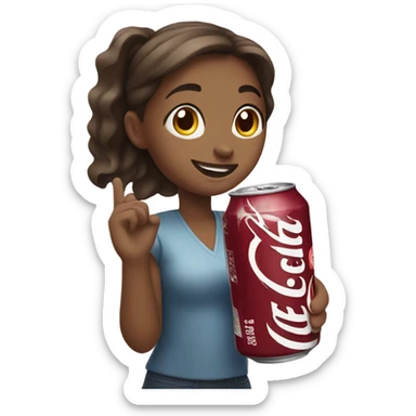 A girl holding a Dr Pepper can sticker