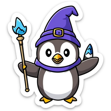 penguin wizard sticker
