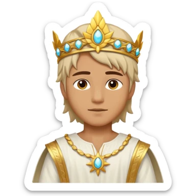 Sun Prince – sun circlet + white tunic sticker