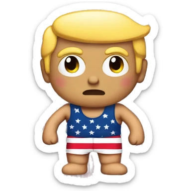 Donald trump in American flag swimshorts  sticker