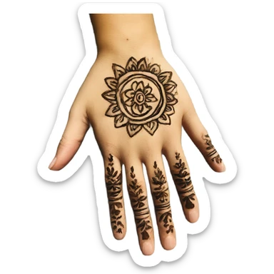 Simple henna on palm sticker
