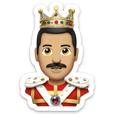 freddie mercury wearing a crown sticker