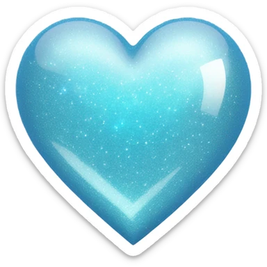 light blue sparkly heart sticker