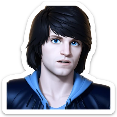 blue eyed girl in leather sticker