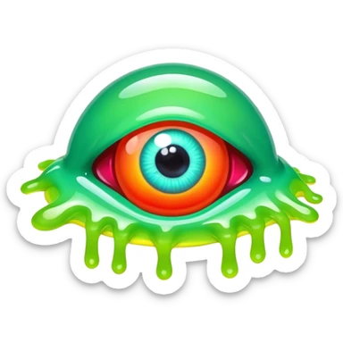 gummy neon melting eyeball sticker