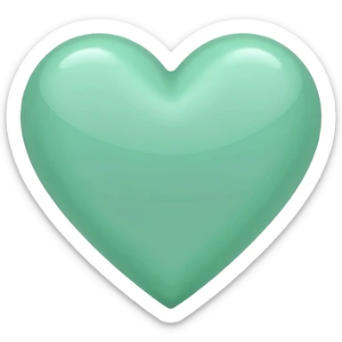 mint green heart  sticker