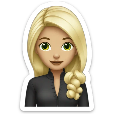 blonde green-eyed fashion girl sticker