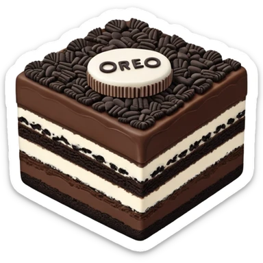 oreo cake / square shape / slim layers / one topping oreo sticker