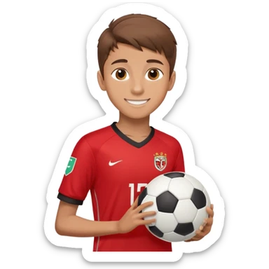 - Nam
- 15 tuổi
- Da vàng
- Tóc nâu, ngắn vuốt chéo bên tráo
- Mặt dài, Cười mỉm, Mắt to
- Áo bóng đá màu đỏ
 sticker