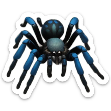 Realistic black and Blue tarantula sticker
