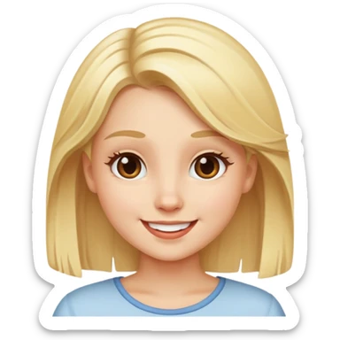 Blonde girl happy sticker