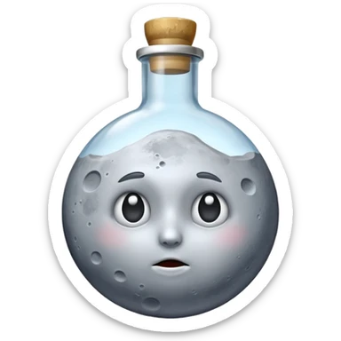 moon knocked over like dropped flask sticker