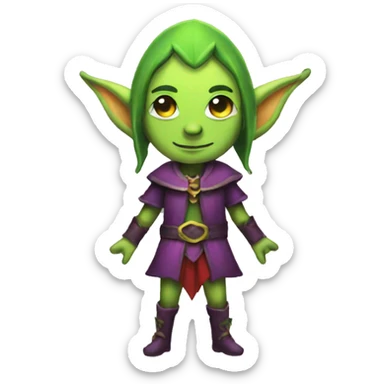 impish elf at a rave sticker