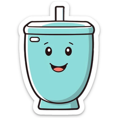 skibidi toilet character, winking, cartoon style sticker