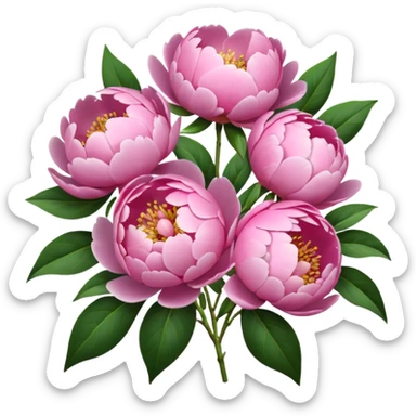Peonies bouquet sticker