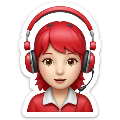 A Cute strawberry wearing headset  sticker