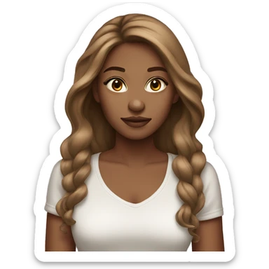 stunning girl light brown hair sticker