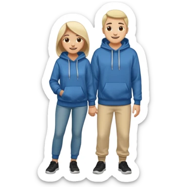 full-length couple in hoodie sticker