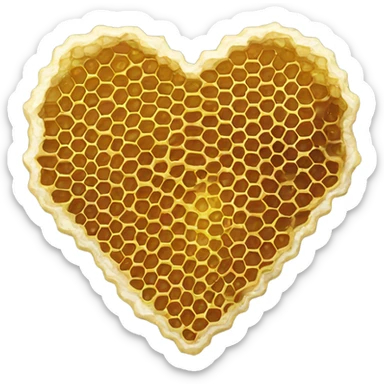 Honey comb heart sticker
