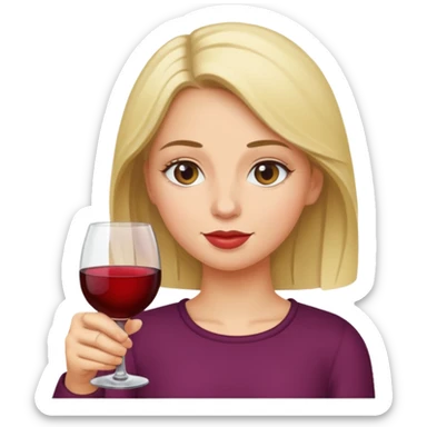 girl drinking wine sticker
