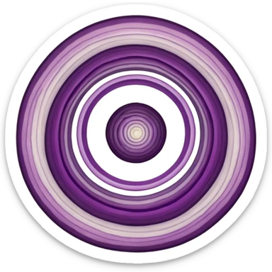 inside of a purple onion showing the concentric rings sticker