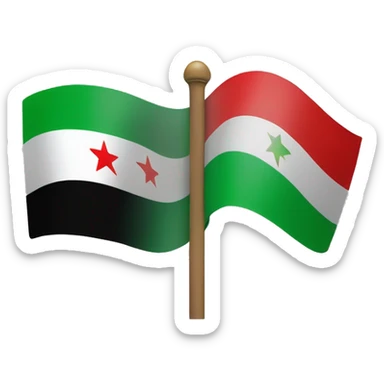 Syrian flag with green on top and black on the bottom and three green stars in the middle sticker