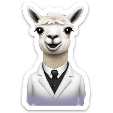 Llama wearing tux at wedding sticker