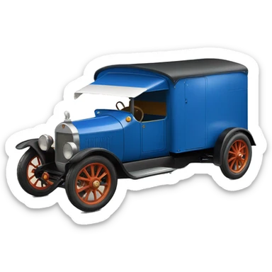 hot rod caravan 1924 with trailer blue  sticker