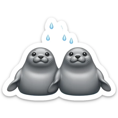 Two seals in the rain sticker